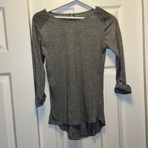 Girl Grey Poof Long Sleeve Tee